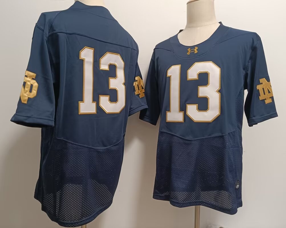 Men Notre Dame Fighting Irish #13 Leonard dark blue 2024 Nike NCAA jersey->ncaa teams->NCAA Jersey